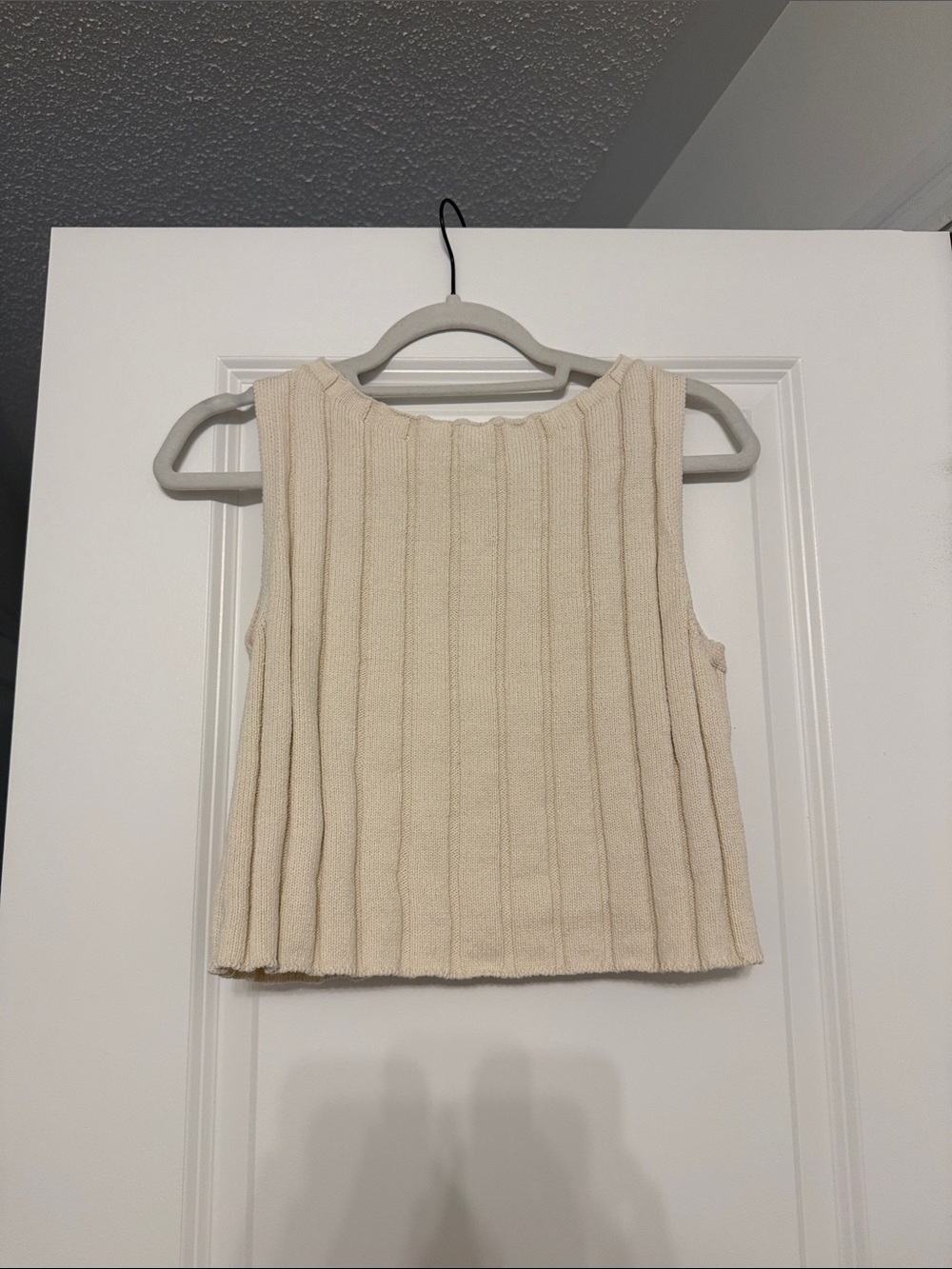 Reformation Callie Cotton Ribbed Sweater Tank  - Gossamer - Size M